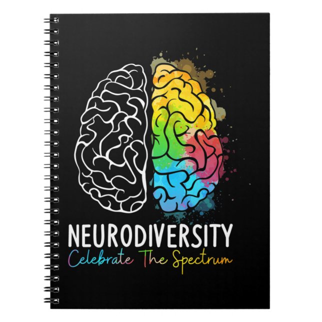 Neurodiversity Autism Sptrum ASD ADHD Rainbow Br Anteckningsbok (Framsidan)