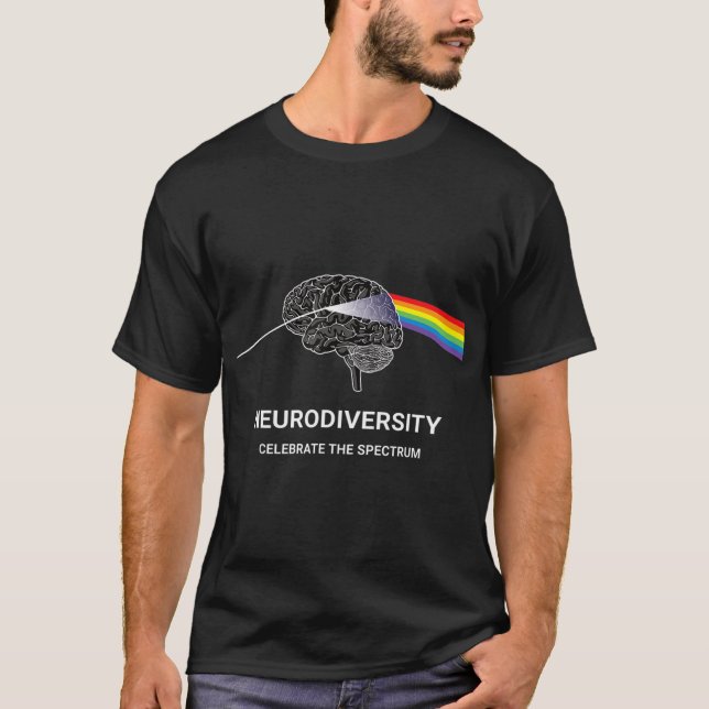 Neurodiversity Autism Sptrum ASD ADHD Rainbow Br T Shirt (Framsida)