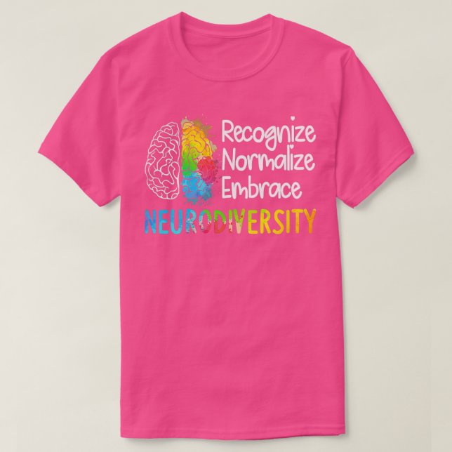 Neurodiversity Autism Sptrum ASD ADHD Rainbow Br T Shirt (Design framsida)