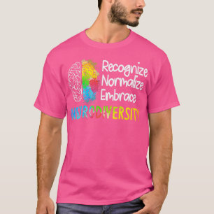Neurodiversity Autism Sptrum ASD ADHD Rainbow Br T Shirt