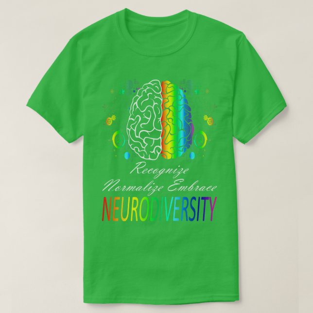 Neurodiversity Autism Sptrum ASD ADHD Rainbow Br T Shirt (Design framsida)