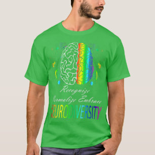Neurodiversity Autism Sptrum ASD ADHD Rainbow Br T Shirt