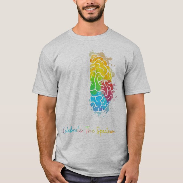 Neurodiversity Autism Sptrum ASD ADHD Rainbow Br T Shirt (Framsida)