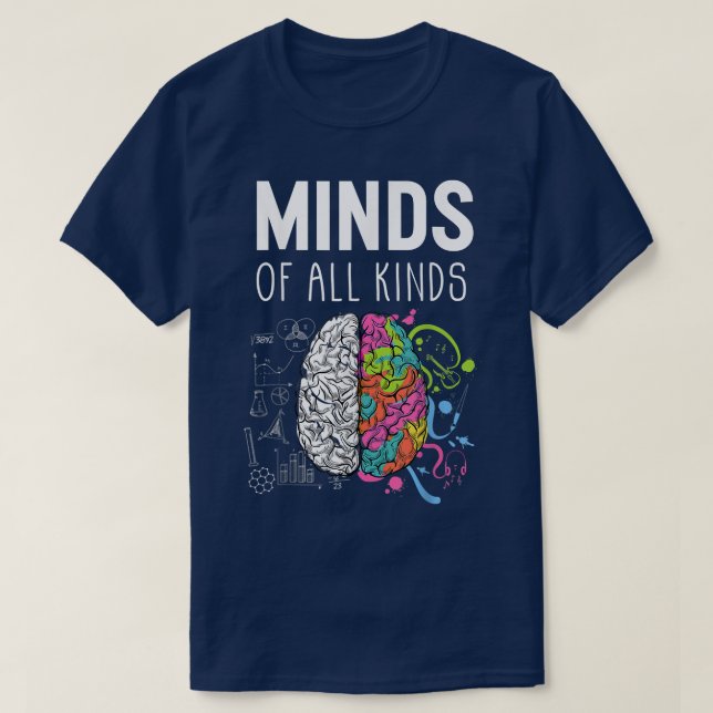 Neurodiversity Brain ADHD Autism Awareness T Shirt (Design framsida)