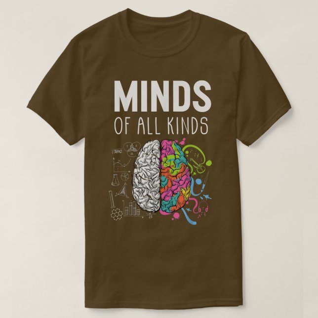 Neurodiversity Brain ADHD Autism Awareness T Shirt (Design framsida)