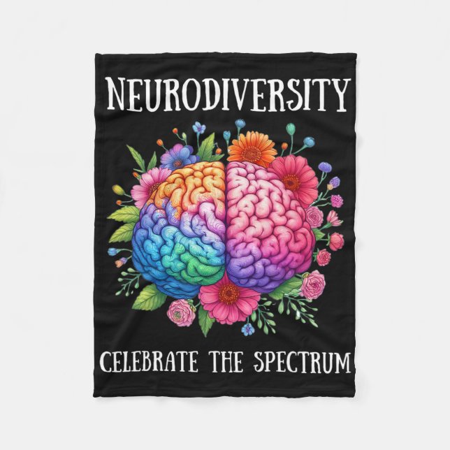 Neurodiversity Brain Adhd Awareness Asd Autism Fleecefilt (Framsidan)