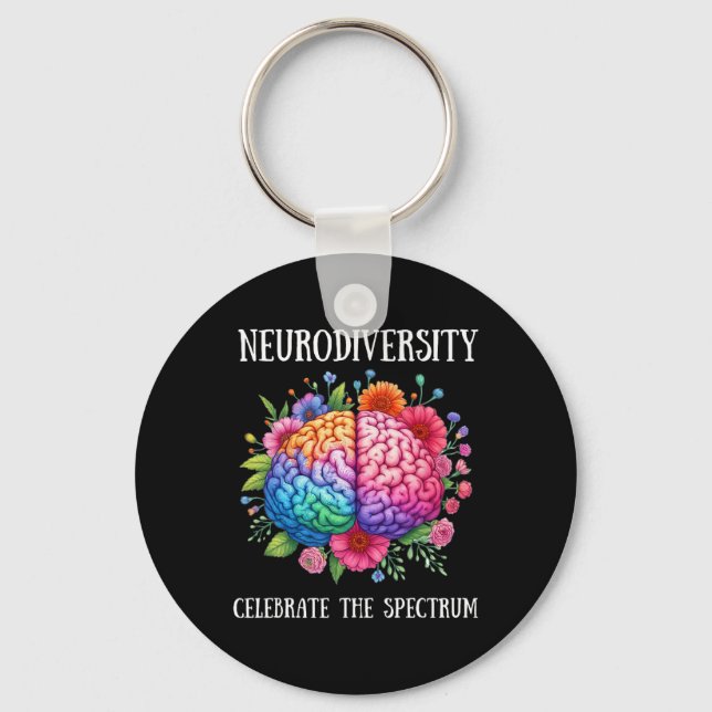 Neurodiversity Brain Adhd Awareness Asd Autism Nyckelring (Framsida)