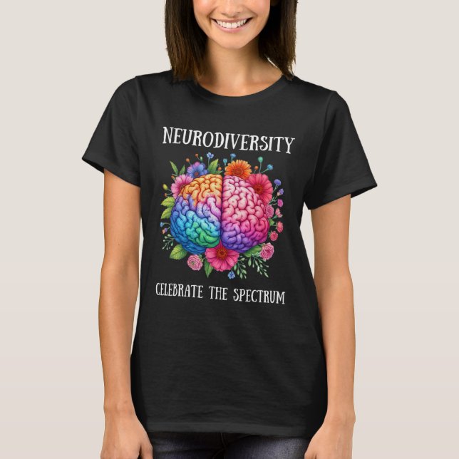 Neurodiversity Brain Adhd Awareness Asd Autism T Shirt (Framsida)