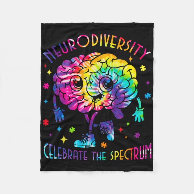 Neurodiversity Brain Autism Awareness Asd Adhd Man Fleecefilt (Framsidan)