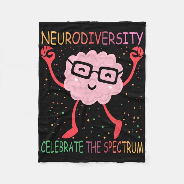 Neurodiversity Brain Autism Awareness Asd Adhd Man Fleecefilt (Framsidan)