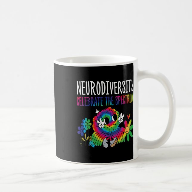 Neurodiversity Brain Autism Awareness Asd Adhd Man Kaffemugg (Höger)