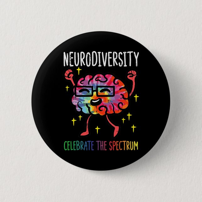 Neurodiversity Brain Autism Awareness Asd Adhd Man Knapp (Framsida)