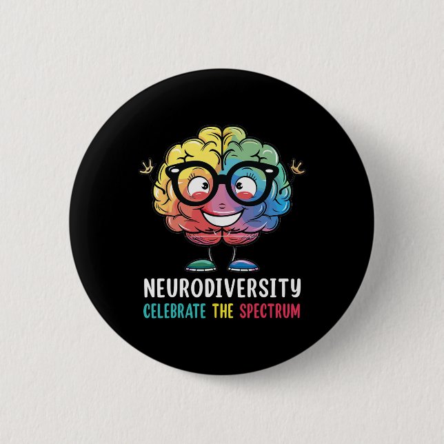 Neurodiversity Brain Autism Awareness Asd Adhd Man Knapp (Framsida)