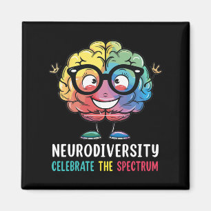 Neurodiversity Brain Autism Awareness Asd Adhd Man Magnet