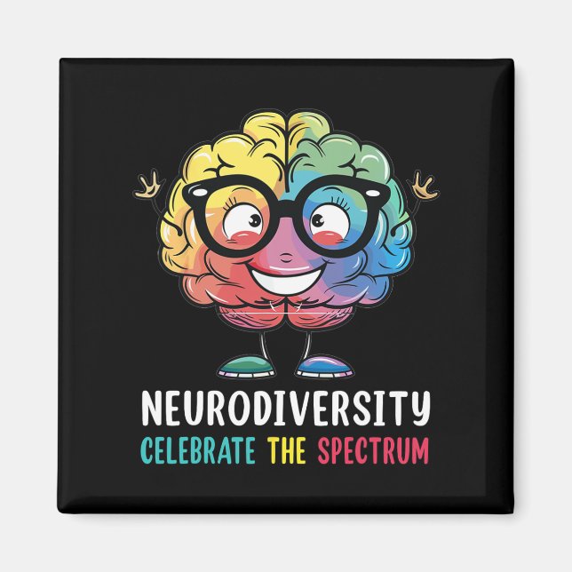 Neurodiversity Brain Autism Awareness Asd Adhd Man Magnet (Framsidan)