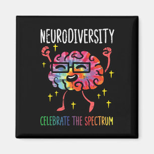 Neurodiversity Brain Autism Awareness Asd Adhd Man Magnet