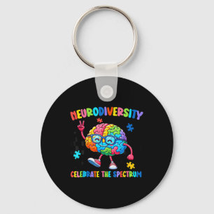 Neurodiversity Brain Autism Awareness Asd Adhd Man Nyckelring