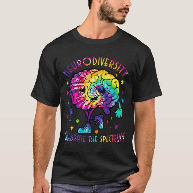 Neurodiversity Brain Autism Awareness Asd Adhd Man T Shirt (Framsida)