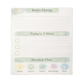 Neurodiversity Brain Dump Daily Check | Sage Green Anteckningsblock