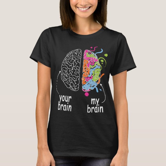 Neurodiversity Brain Dyslexia Autism T Shirt (Framsida)