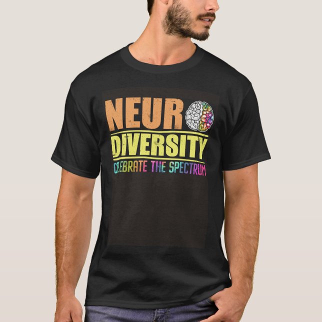 Neurodiversity Celebrate the spectrum Autism T Shirt (Framsida)