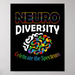 Neurodiversity Celebrebrent Mental Health ADHD Aut Poster