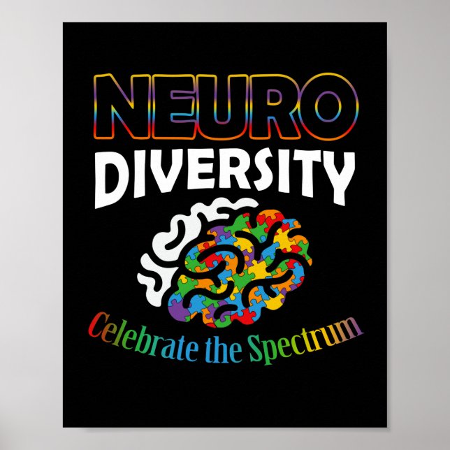 Neurodiversity Celebrebrent Mental Health ADHD Aut Poster (Framsidan)