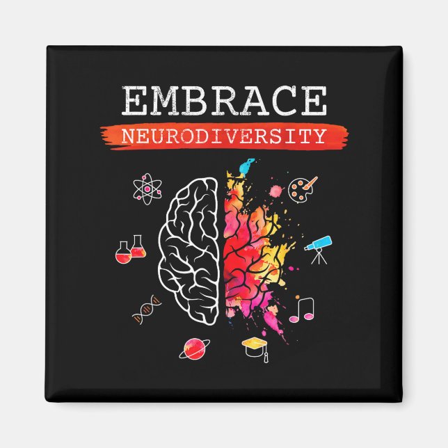 Neurodiversity Embrace Adhd Autism Asd Awareness G Magnet (Framsidan)