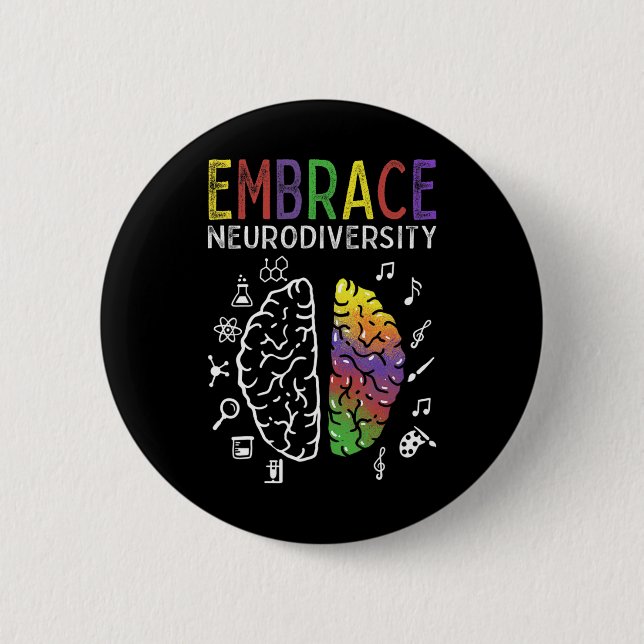 Neurodiversity Embrace Adhd Autism Asd Brain Knapp (Framsida)