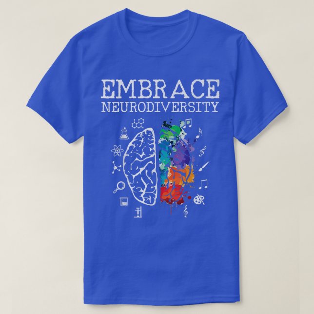 Neurodiversity Embrace ADHD Autism ASD Premium  T Shirt (Design framsida)