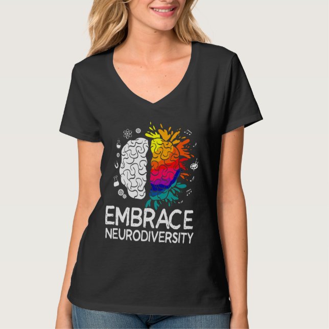 Neurodiversity Embrace Adhd Autism Asd T Shirt (Framsida)