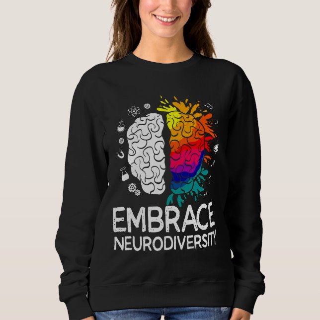 Neurodiversity Embrace Adhd Autism Asd T Shirt (Framsida)