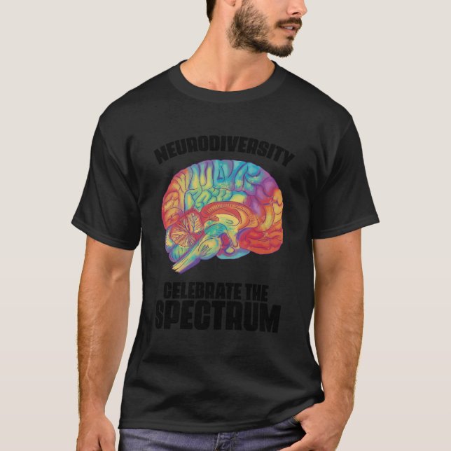 Neurodiversity firar Spektrum Adhd Awarene T Shirt (Framsida)