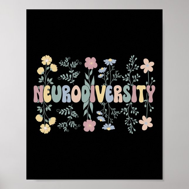 Neurodiversity Flowers Autism Neurodivergent 1 Poster (Framsidan)