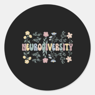 Neurodiversity Flowers Autism Neurodivergent 1 Runt Klistermärke