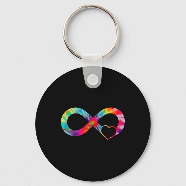Neurodiversity Heart Ofinity Sign Autism Awarenes Nyckelring (Framsida)
