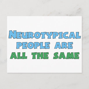 Neurodiversity Humor Funny Aspie Autism Joke Vykort