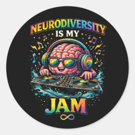 Neurodiversity Is My Jam Runt Klistermärke