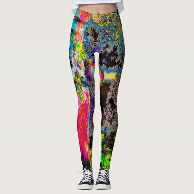 Neurodiversity konstdamasker leggings (Framsida)