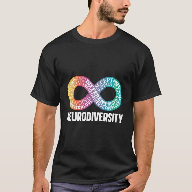 Neurodiversity Neurodivergent Rainbow Infinity Adh T Shirt (Framsida)