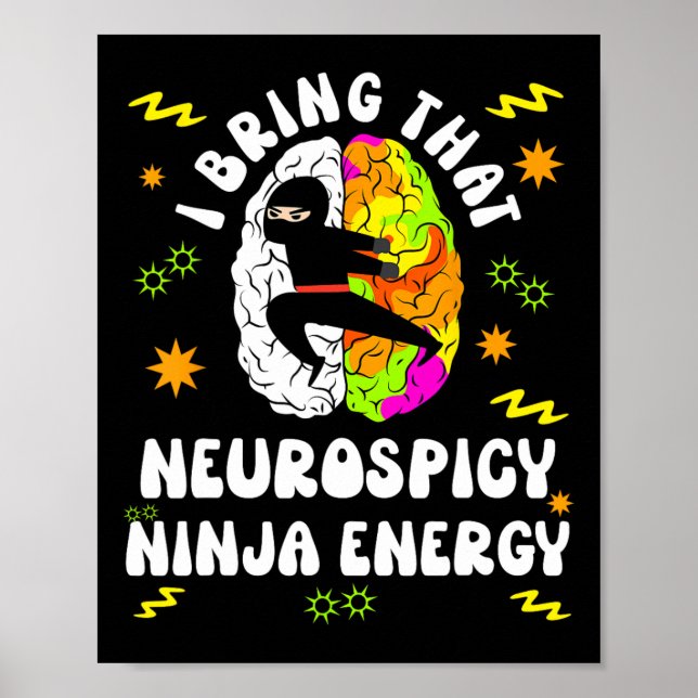 Neurodiversity Neurospicy Ninja Energy Autism Spec Poster (Framsidan)