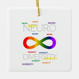 Neurodiversity punkter square keramic ornament