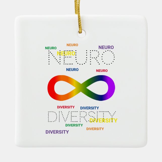 Neurodiversity punkter square keramic ornament (Framsida)