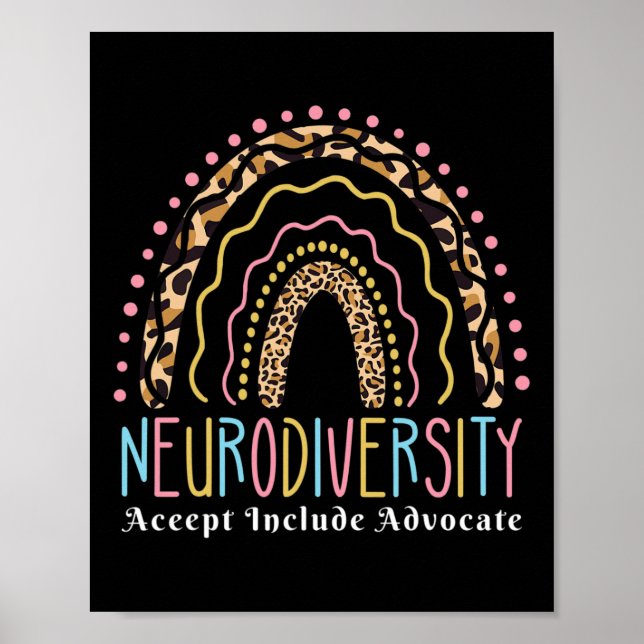 Neurodiversity Rainbow accepterar advokat Kärlek A Poster (Framsidan)