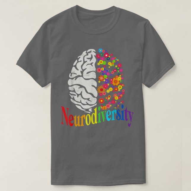 Neurodiversity Rainbow Autism Spectrum ASD ADHD T Shirt (Design framsida)