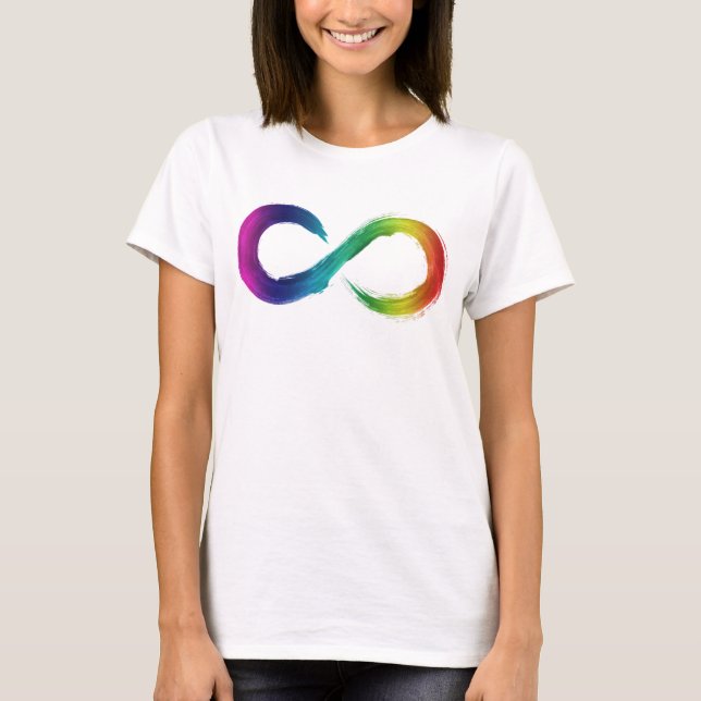 Neurodiversity Rainbow Infinity Shirt  T Shirt (Framsida)