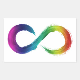 Neurodiversity Rainbow Sticker Rektangulärt Klistermärke