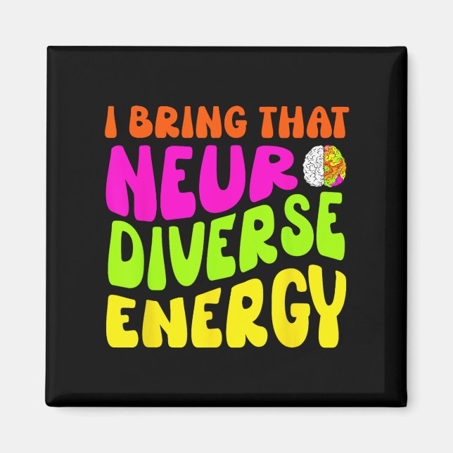 Neurodiversity Shirt Autism Adhd Asd Neurodiversit Magnet (Framsidan)