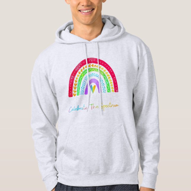 Neurodiversity Shirt Autism Spectrum ASD ADHD Rain Hoodie (Framsida)