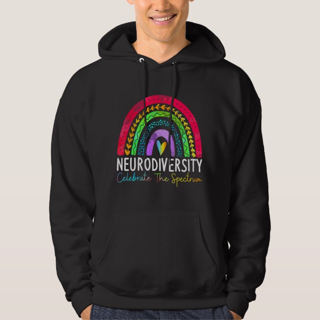 Neurodiversity Shirt Autism Spectrum ASD ADHD Rain Hoodie (Framsida)